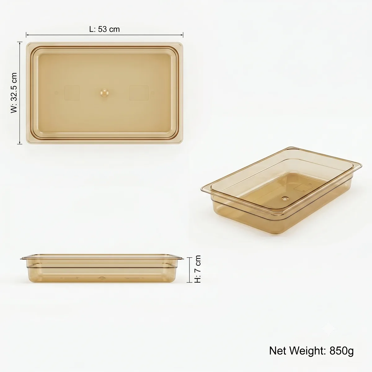 Full-Size PESU High-Heat Perforated Drainer Pan (GN 1/1) detail 3