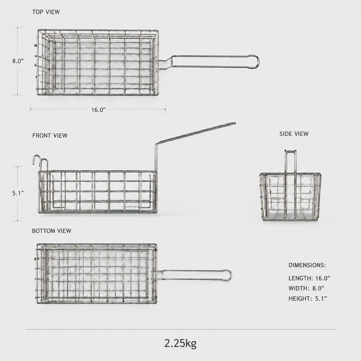 Extra-Large Multi-Compartment Fry Basket detail 1