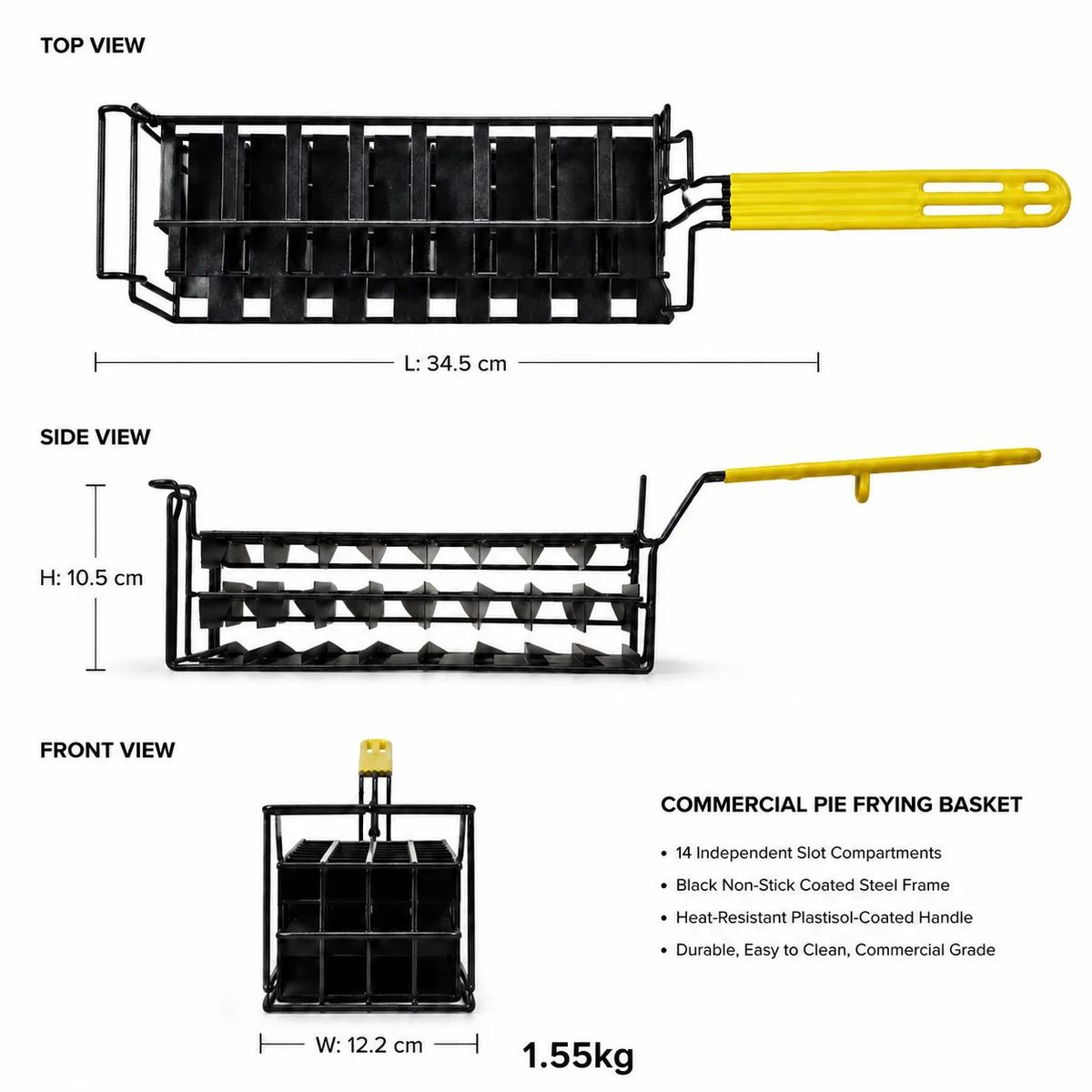 14-Compartment Commercial Pie Frying Basket detail 2