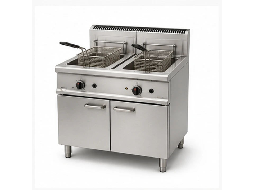 Gas Fryer 2-Tank with Cabinet